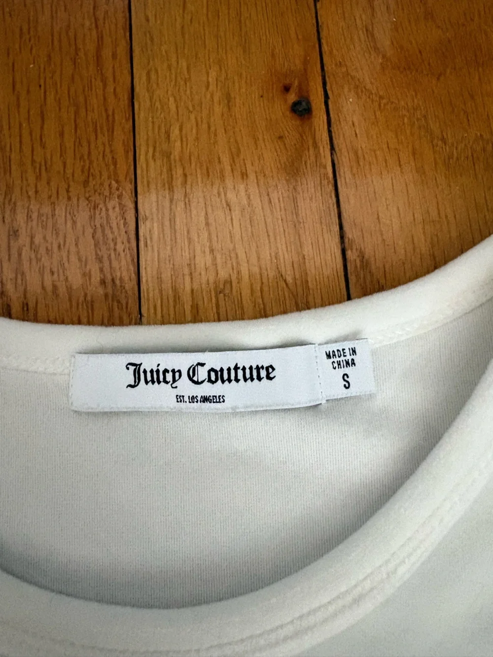 Juicy Couture KEEP HIM White Velour Tee